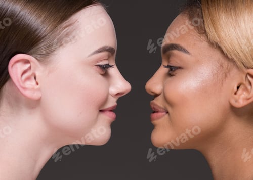 Preview: Women black and white skin ethnic beauty cosmetic skin care