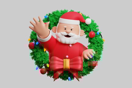 Preview: Festive santa with christmas wreath
