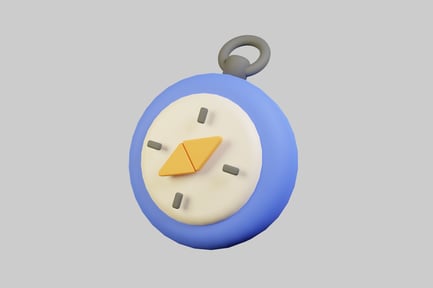 Preview: Cartoonish blue compass
