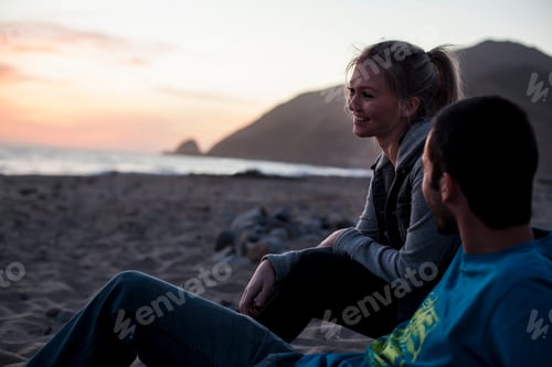 Preview: Couple on beach, Malibu, California, USA