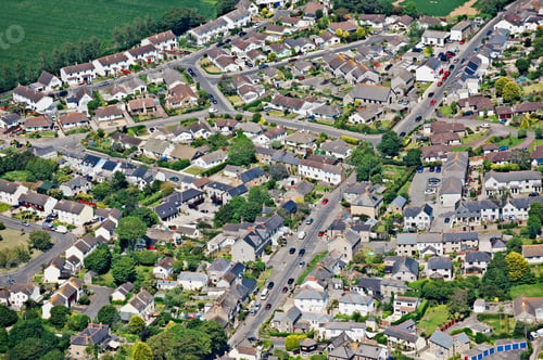 Preview: Aerial view of British town