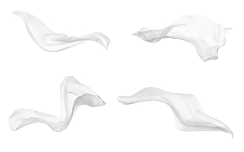 Preview: Abstract Arrangement of Flowing White Fabric on White