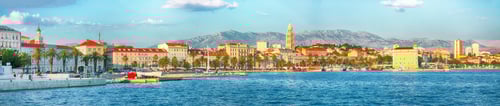Preview: Fantasic view of the promenade the Old Town of Split with the Palace of Diocletian and marina.