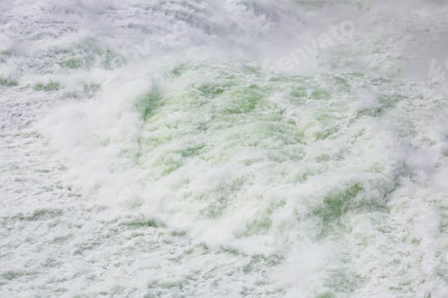 Preview: View from above of the torrents of the Spokane Falls, full frame, white water.