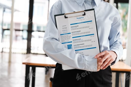 Preview: Close-Up of Businessman Holding a Resume.