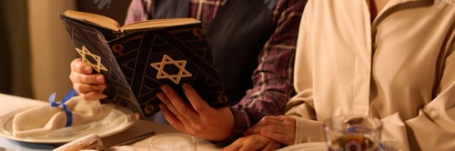 Preview: Header of Couple Reading Torah