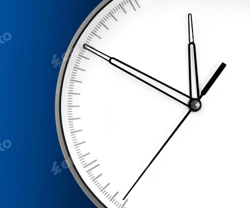 Preview: Wall Clock, isolated on blue background