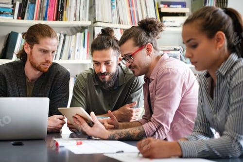 Preview: Diverse startup people on meeting having fun during brainstorming new ideas for their new project.