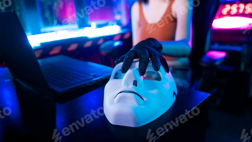 Preview: A Hacker is using laptop computer to steal data