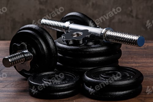 Preview: Heavy black dumbbells