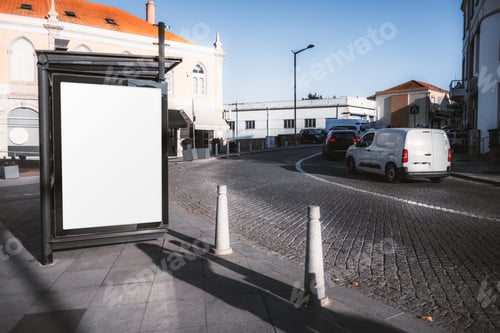 Preview: Empty billboard mock-up, city street