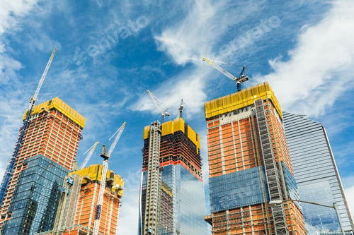 Preview: Skyscrapers construction site for modern buildings in New York