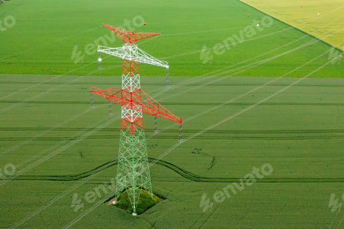 Preview: Aerial view of electric power transmission lines