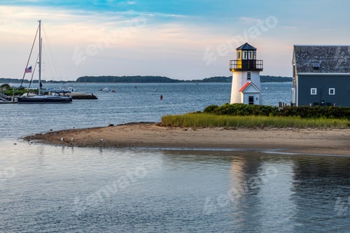 Preview: Low angle shot of a beautiful lighthouse in Hyannis, MA, USA