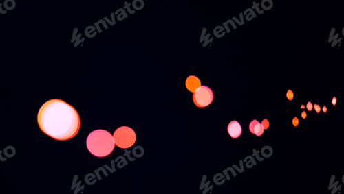 Preview: Bokeh, red color dots and black background with pattern, texture and lights on mockup with cosmic a