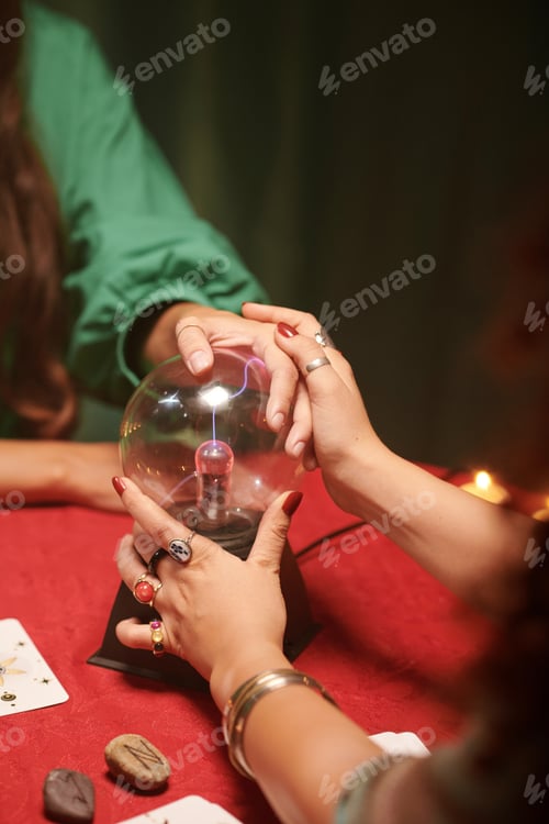 Preview: Fortune Reader and Client Touching Crystal Ball