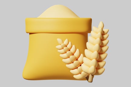 Preview: Bag of wheat with wheat stalk