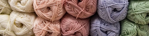 Preview: Multi-colored balls of yarn for knitting. Woolen threads for needlework.