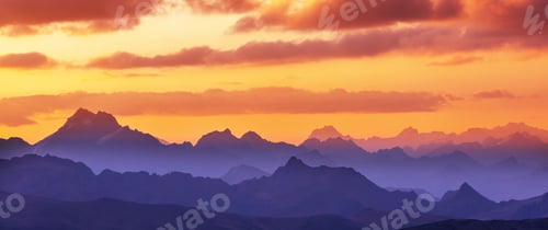 Preview: Mountains on sunset