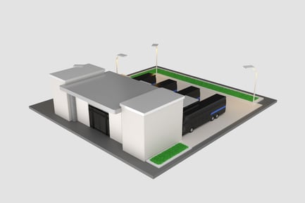 Preview: Bus Station Building 3D Illustration