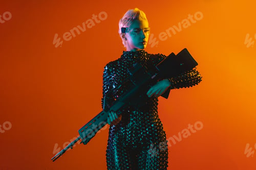 Preview: Representation of a bionic super human with advanced technology parts