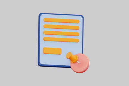 Preview: Small Signage in Blue and Yellow Tones with Pink Button