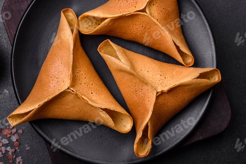 Preview: Tasty fresh pancakes with meat, sheep, spices and herbs