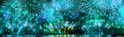 Preview: Real fireworks background. Firework Display, abstract blur of real golden shining