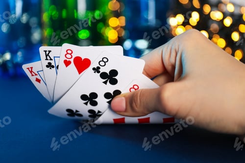 Preview: Concept of playing poker, playing cards in hand