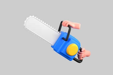 Preview: Cartoon chainsaw with hands