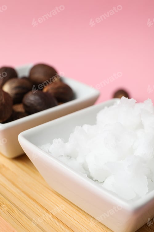 Preview: Concept of skin care cosmetics, Shea butter, close up