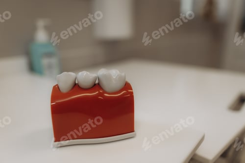 Preview: Teeth model showing healthy gums in dentist office