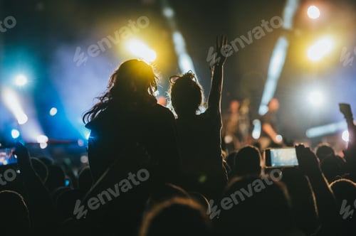 Preview: Two woman in the crowd at a music festival