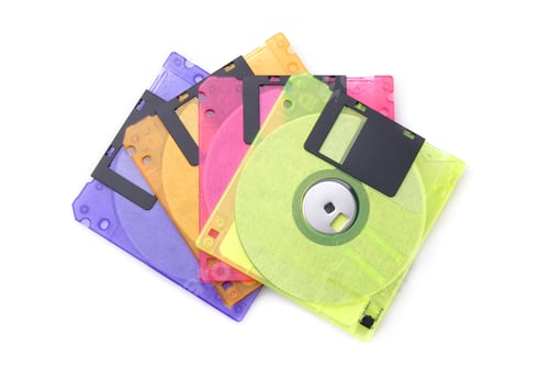 Preview: Color floppy disks isolated on white