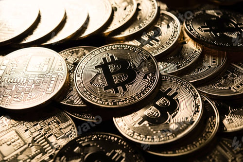 Preview: Golden Bitcoins, Electronic money concept