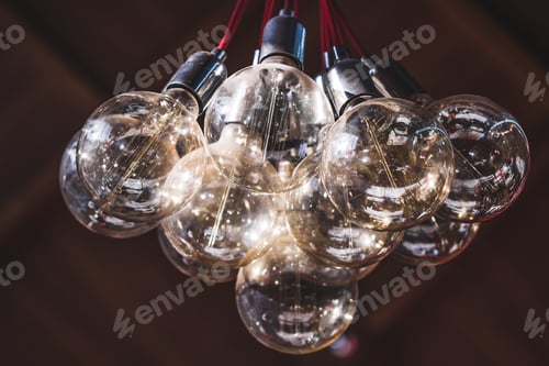 Preview: Decorative transparent glass chandelier in tcafe from many spheres