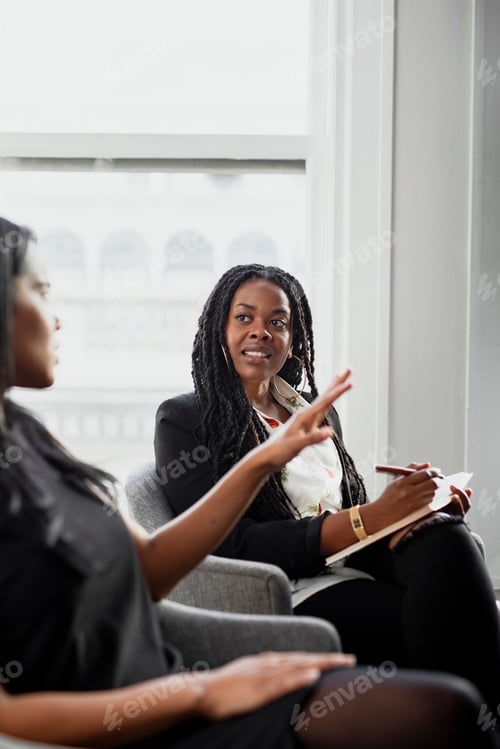 Preview: Happy black businesswoman