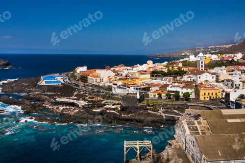 Preview: Beach in Tenerife, Canary Islands, Spain.Aerial view of Garachiko in the Canary Islands