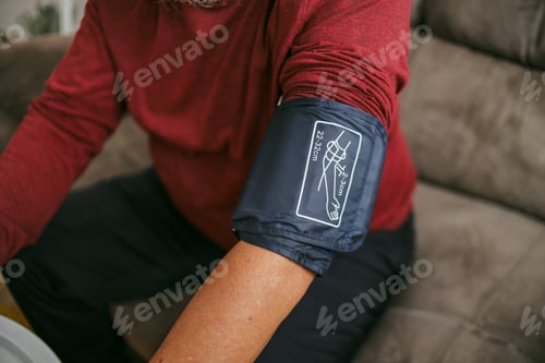 Preview: Close-up Hand Using Blood Pressure Tools To Check Heart Rate And Tension At Home