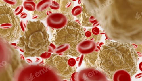 Preview: Viruses and red blood cells , Viral infection , Disease , 3d illustration