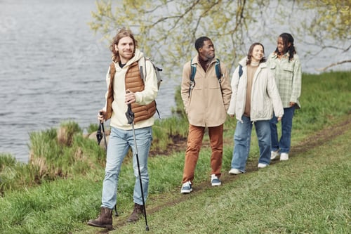Preview: Friends walking together in the park