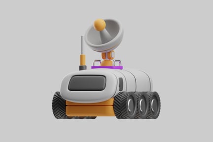 Preview: Cartoon science rover with dish antenna
