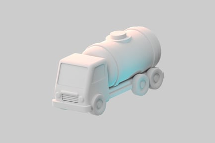 Preview: Cartoon tanker truck plain white