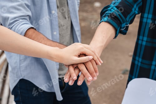 Preview: A supervisor giving a handshake on the construction site as a sign of collaboration, partnership,
