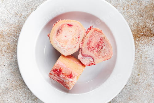 Preview: raw bone food with bone marrow fresh delicious healthy eating cooking appetizer meal food snack