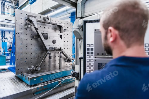 Preview: Man in industrial factory