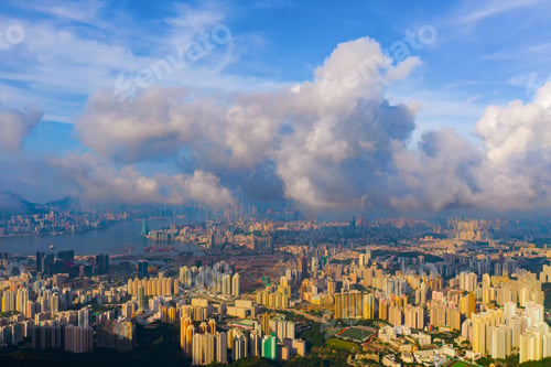 Preview: Hong Kong Downtown, China. Financial district in city in Asia. Skyscraper buildings