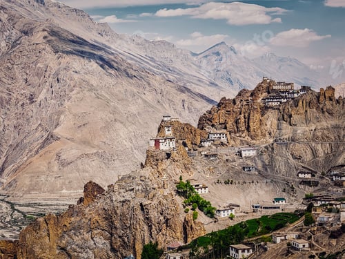 Preview: Dhankar gompa Buddhist monastery in Himalayas