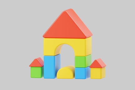 Preview: Colorful building blocks house