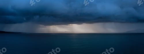 Preview: Panoramic View of American Mountain Landscape on the Ocean Coast. Nature Background